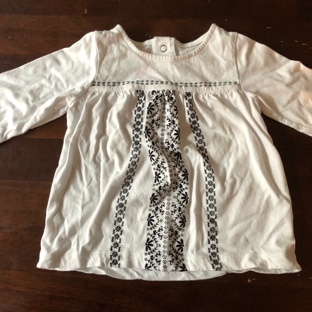 Pretty black and white shirt—gently used.